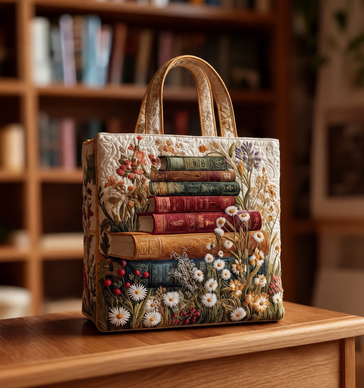 Bolso Artesanal Acolchado "Motivo Floral"
