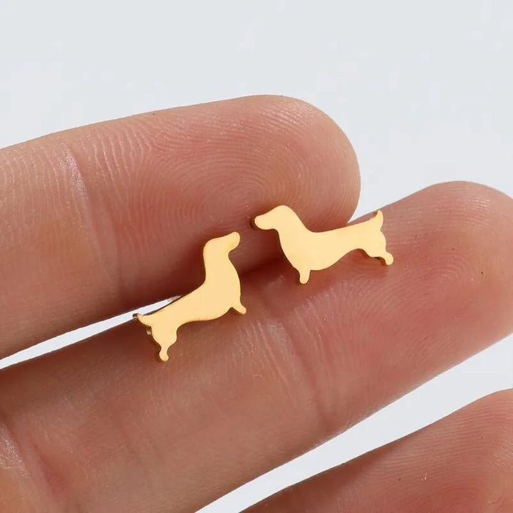 Dachshund fülbevalók – Minimalista fém fülbevalók