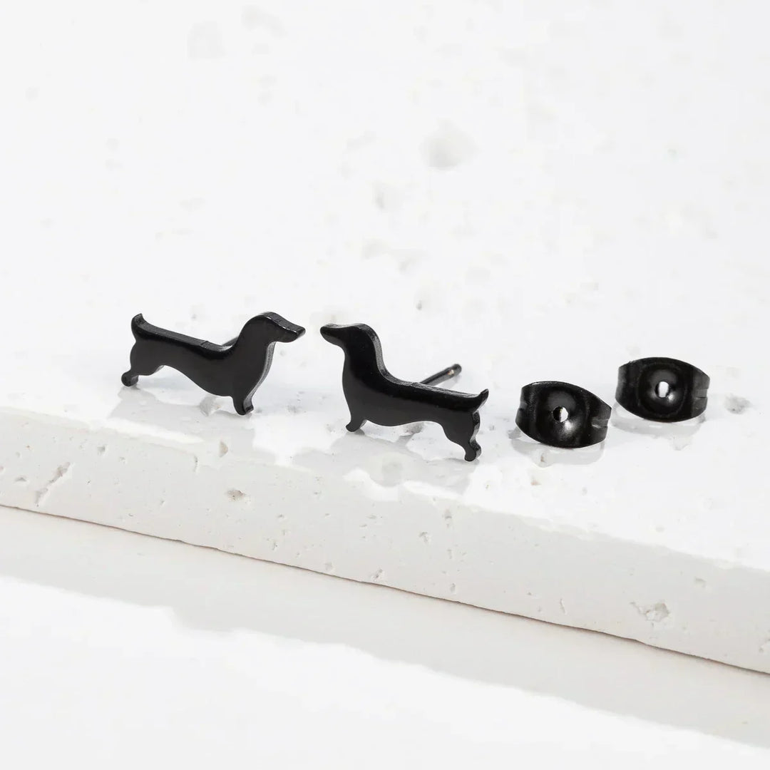 Dachshund fülbevalók – Minimalista fém fülbevalók