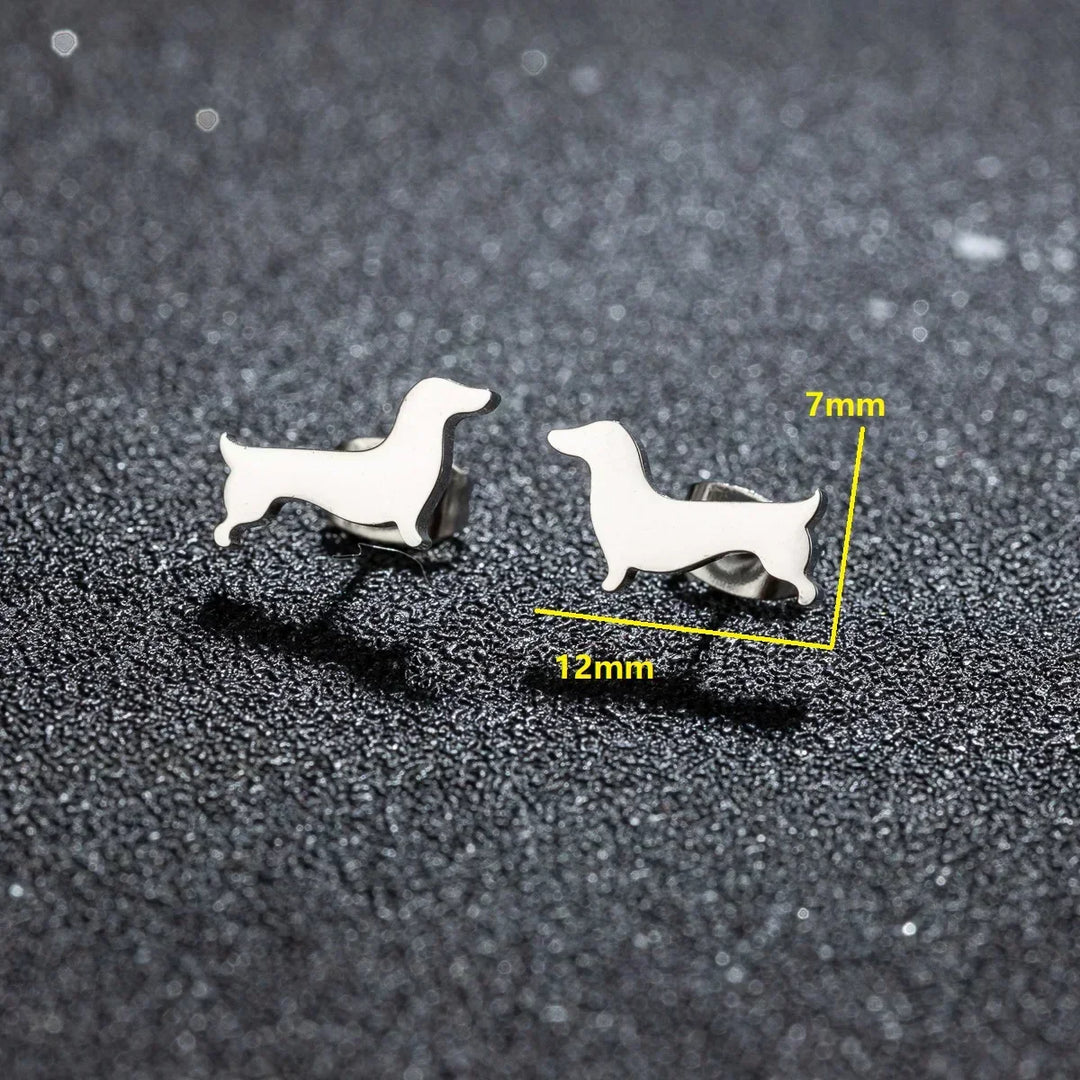 Dachshund fülbevalók – Minimalista fém fülbevalók