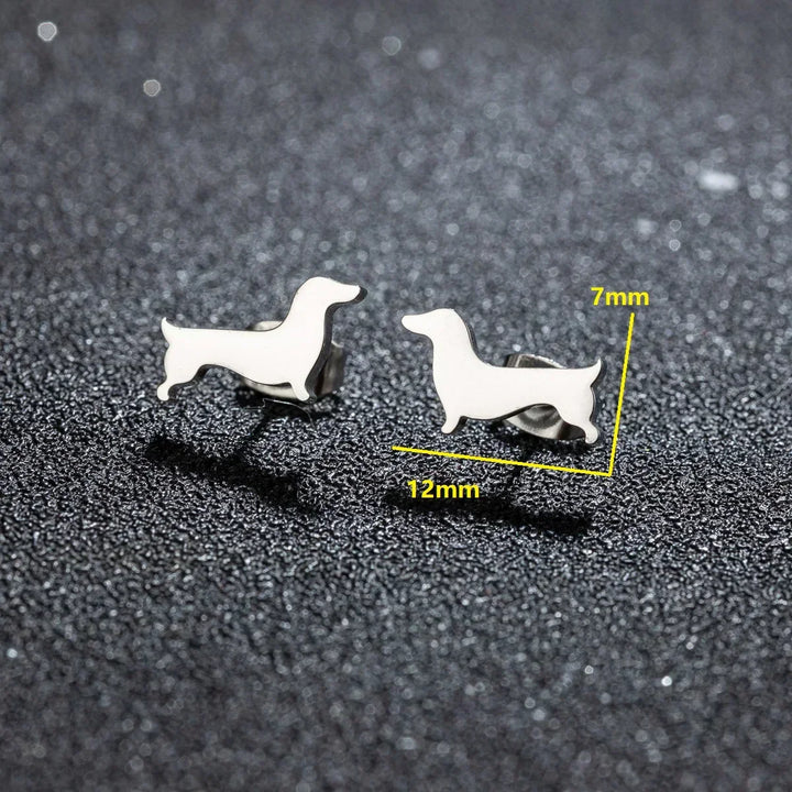 Dachshund fülbevalók – Minimalista fém fülbevalók
